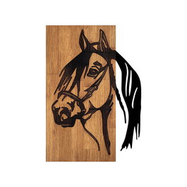 Wallity Accesorio Decorativo de Madera para Pared 317 - 40 x 3 x 58 cm, Madera y Metal, Negro y Nogal